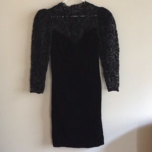 Black velvet vintage Diana holiday party dress